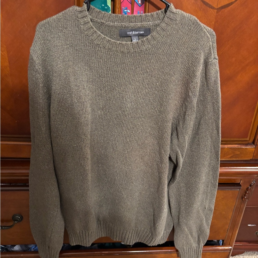 croft & barrow Olive Crewneck Sweater — Men's Knit Pullover